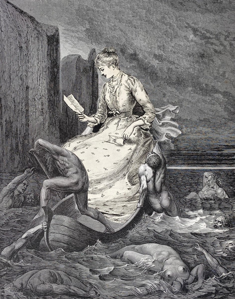 Surrealistic Portrait Collage By Tudor Evans, 8 X 10", In The Boat With His Letter, Original Artwork