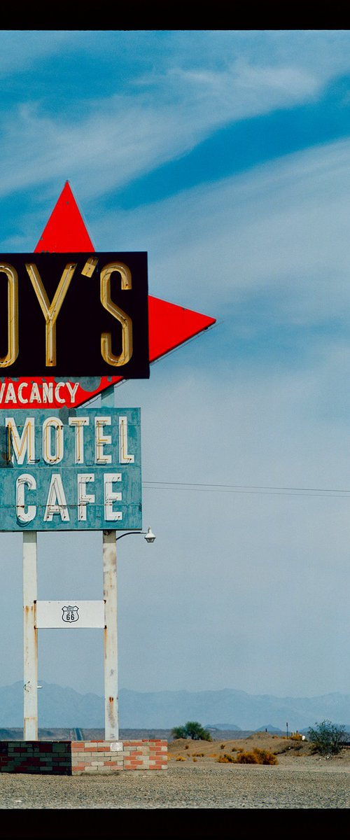 Roy's Motel Sign, Amboy, California, 2002 (Film Rebate) by Richard Heeps