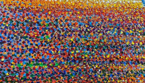 Path of light. pointillism landscape