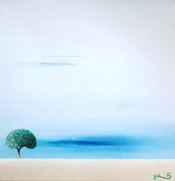 Lone tree #18, 40x40cm, ready to hang