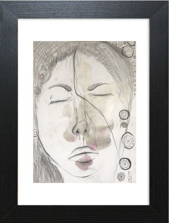 Believe - Pencil and Ink Drawing Woman Painting Wall Art For Sale Portrait Painting Fine Art Art For Sale Gift Ideas A4 Size Black and White