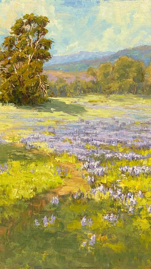 Spring Meadow With Lupine Flowers by Tatyana Fogarty