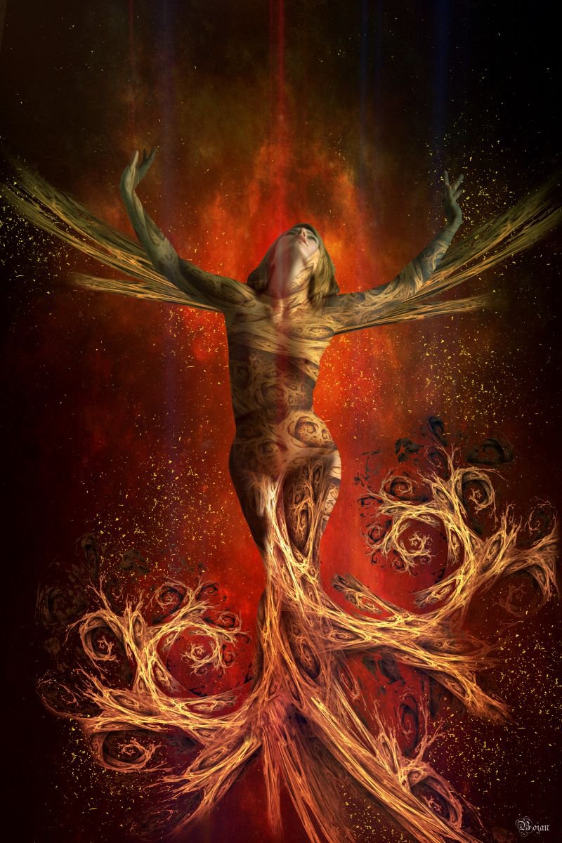 Illustrative Portrait Photograph By Bojan Jevtic, 26 X 39, Neither In Heaven , Nor On Earth, Original Artwork