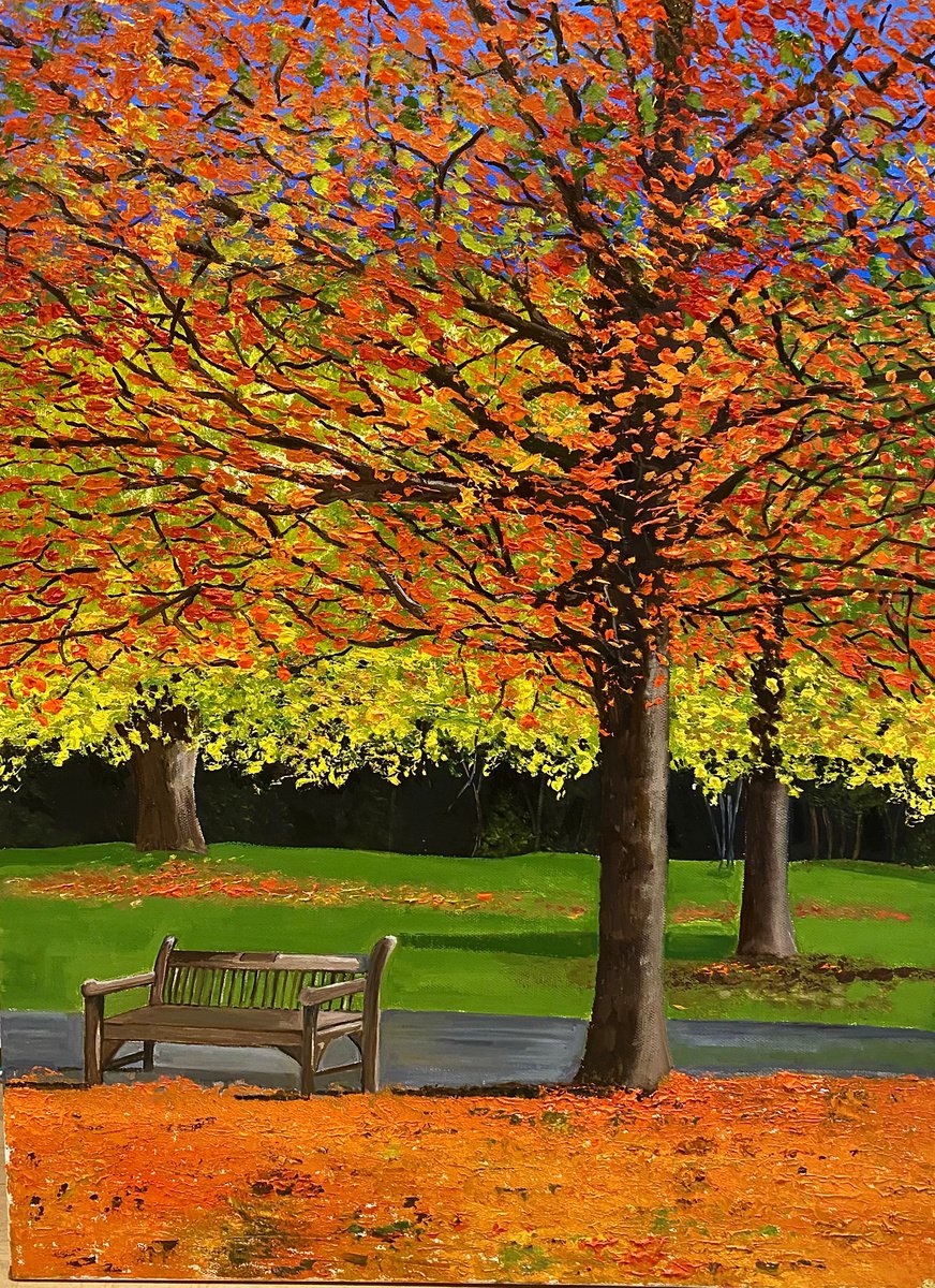 Expressive Oil Painting , Autumn Leaves By Maggie Jukes, 18 X 24, Artwork For Sale On Artfinder