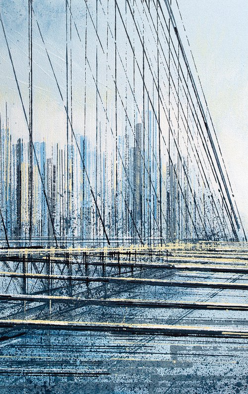 New York - The Brooklyn Bridge At Daybreak by Marc Todd