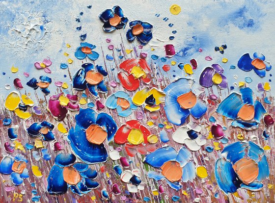 "Abstract Meadow Flowers in Love"