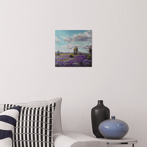 Summer landscape with lupines