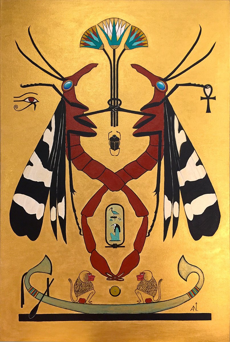 Surrealistic Animal Acrylic Painting By Alex Nizovsky, 24 X 36, Thoth, Original Artwork