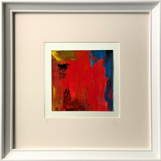 Fuse 1 (Red) - Framed, ready to hang painting