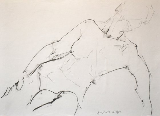 Study of a female Nude - Life Drawing No 614