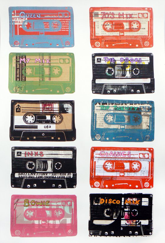 Cassettes #5 (cassette tapes, retro music, 70's, 80's rock culture)