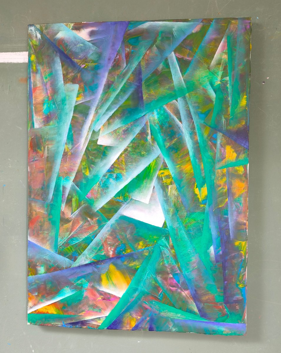 Geometric Oil Painting , Third Dimension By Giuseppe Pastore, 20 X 28, Artwork For Sale On Artfinder