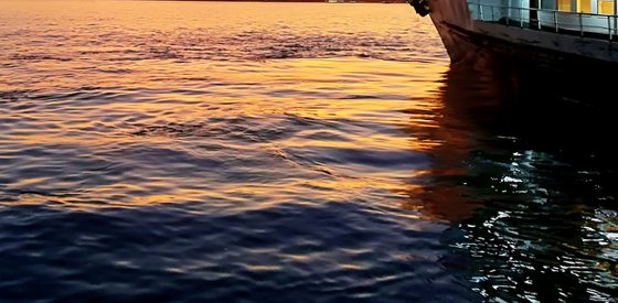 Sunset and Ferry Boat