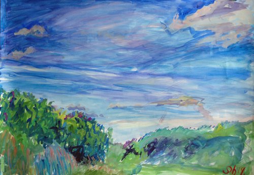 Outside the city. Gouache on paper. 61 x 43 cm by Alexander Shvyrkov