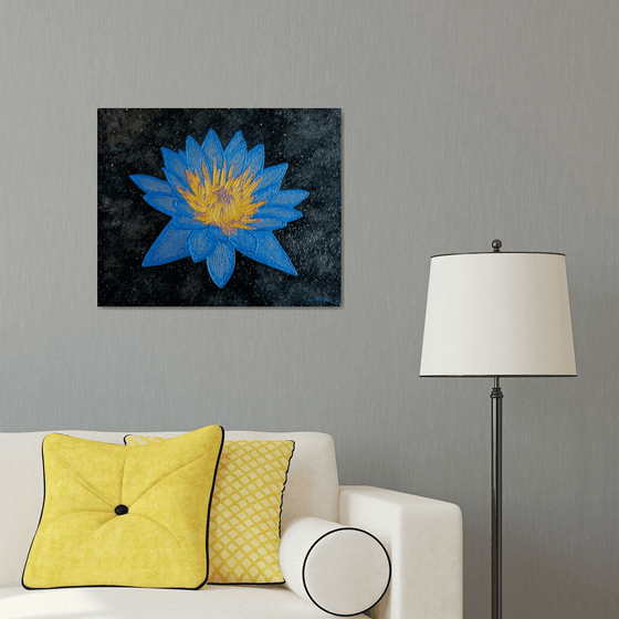 Lotus Galaxy - abstract lotus flower painting