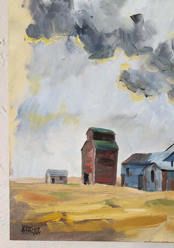 "Gray Prairie Sky" - Landscape - Grainery