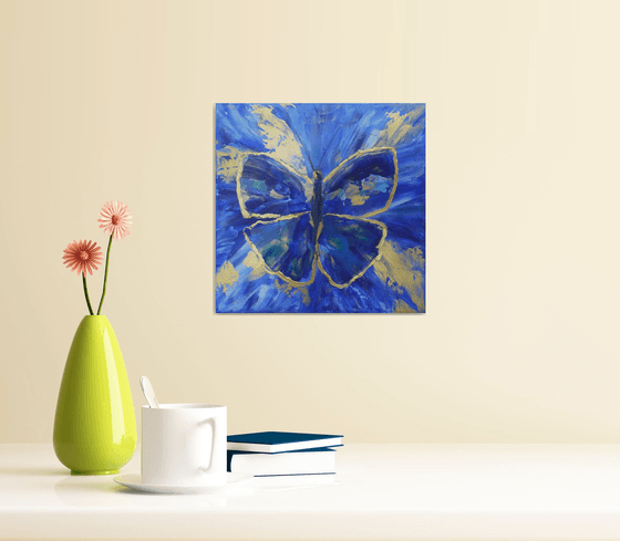 Blue and gold butterfly