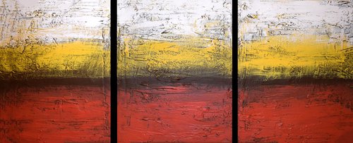 Rainbow Flats 3 panel canvas wall abstract by Stuart Wright