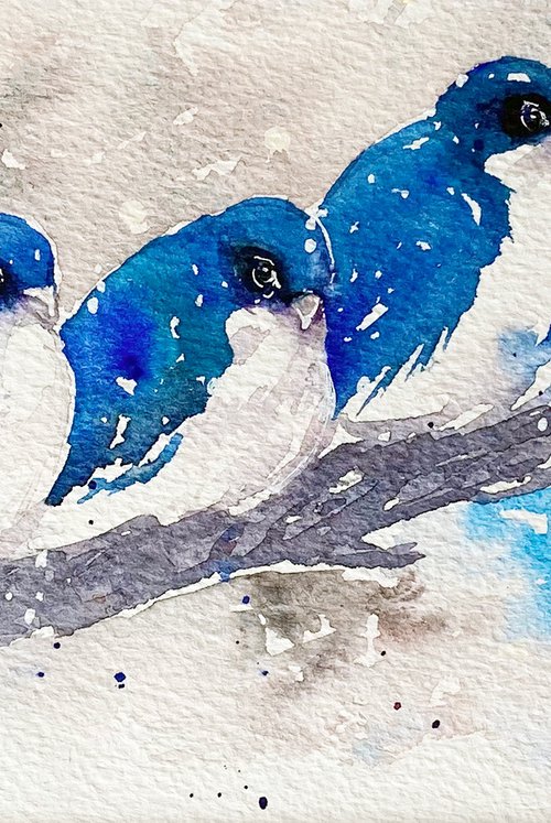 Four winter Birds by Arti Chauhan