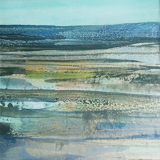 Framed ready to hang original abstract landscape - Horizon #3