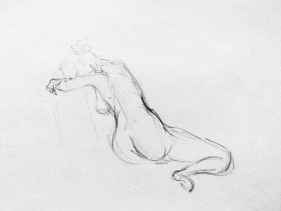 Nude. Original pencil drawing.