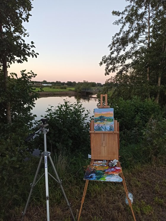 Small bridge at sunset