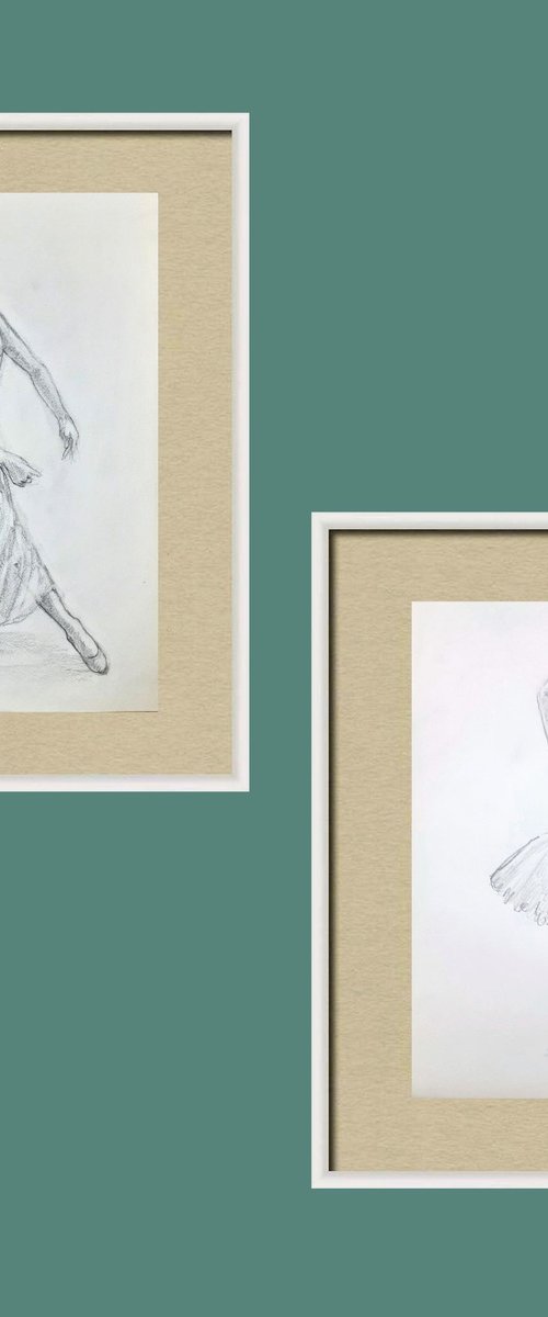 Set of Rehearsing Ballerinas 8 and 11 by Asha Shenoy