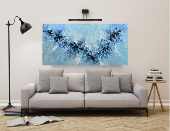 Blue Abstract Painting 24x48