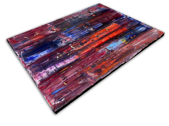 "Love At First Sight" - FREE USA SHIPPING + Save As A Series - Original PMS Abstract Diptych Oil Paintings On Canvas - 40" x 20"