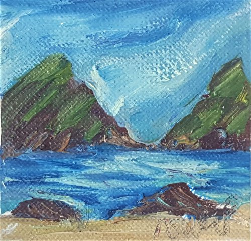 Blue skies on a summers day in Nohoval Cove, Cork REDUCED PRICE €65 by Niki Purcell