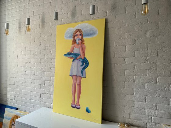Girl with a crocodile