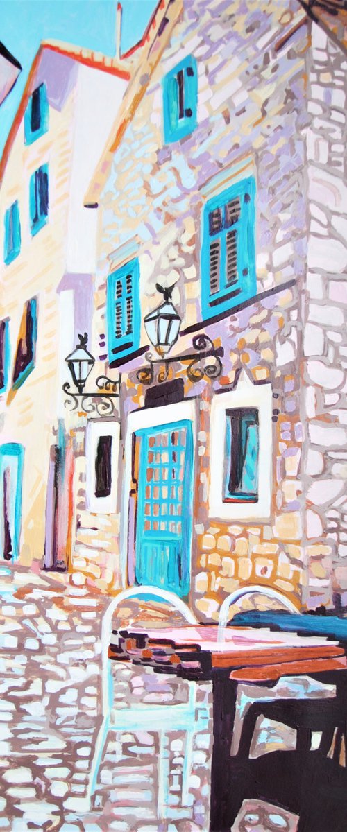 Mediterranean street / 88 x 67 cm by Alexandra Djokic