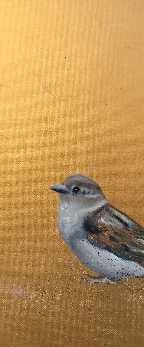 Little Sparrow ~ on Gold by Laure Bury