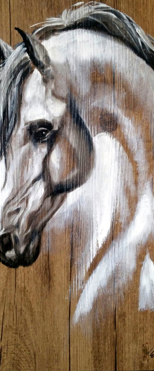 "Gloria " 30x45x0.1cm Original oil painting on board,ready to hang by Elena Kraft