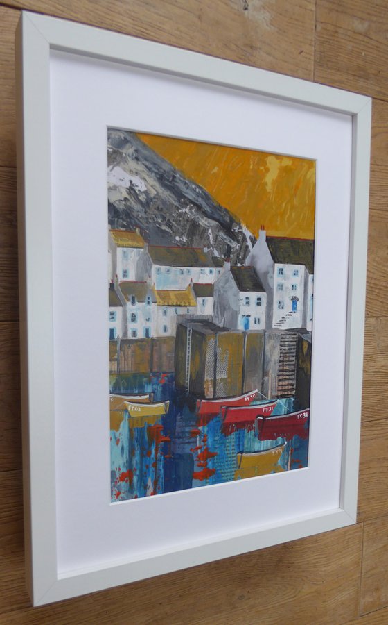 Polperro, yellow sky