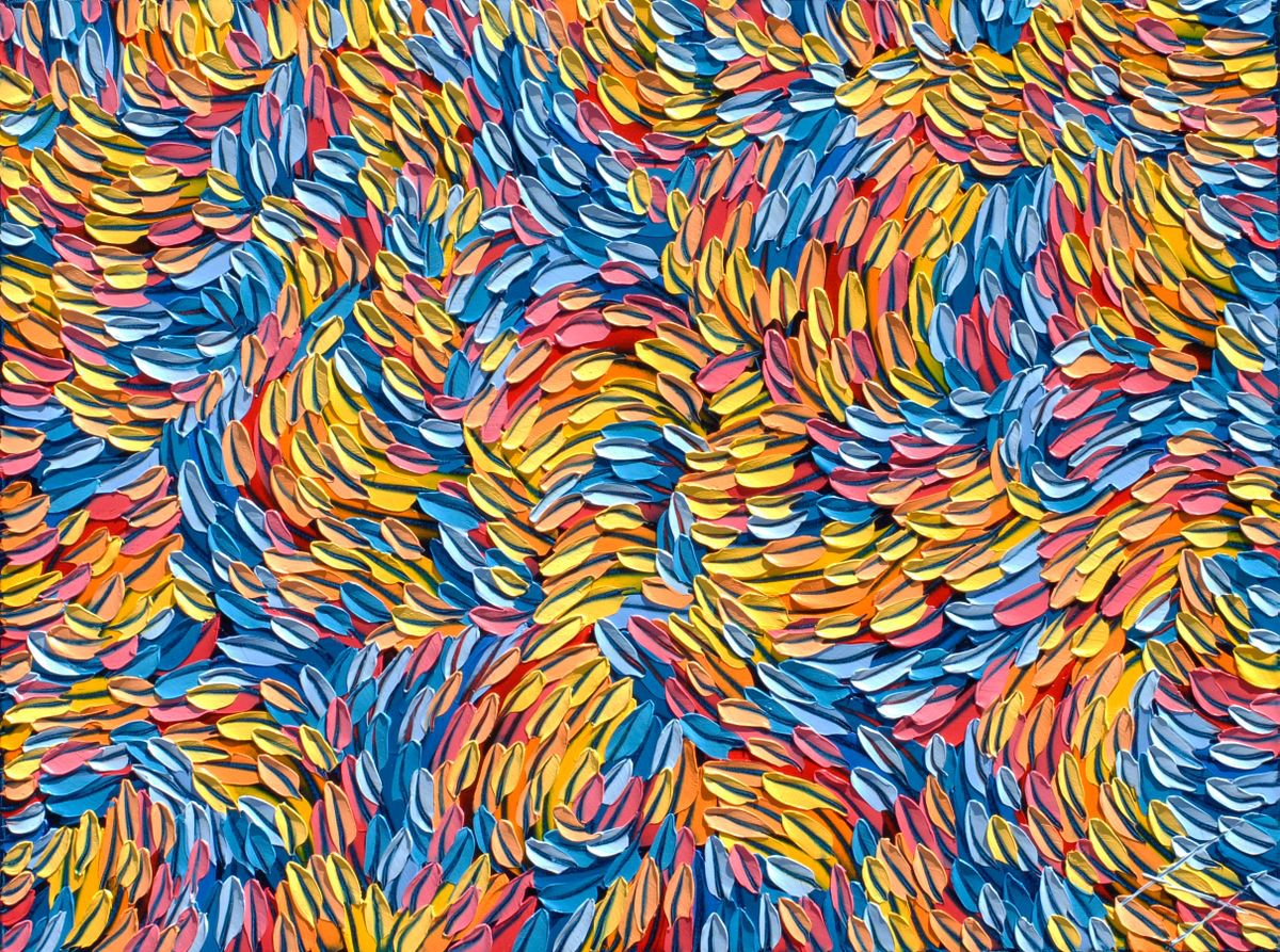 Organic Abstract Oil Painting By Bill Stone, 40 X 30, Earth Moves 4, Original Artwork