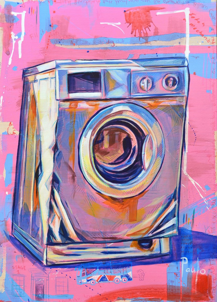 Urban And Pop Still Life Acrylic Painting By Paul Ward, 12 X 17", It