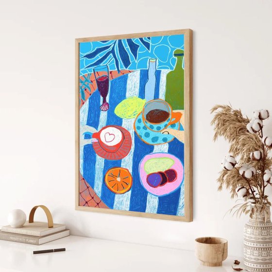 Blue Stripes and Citrus Dreams