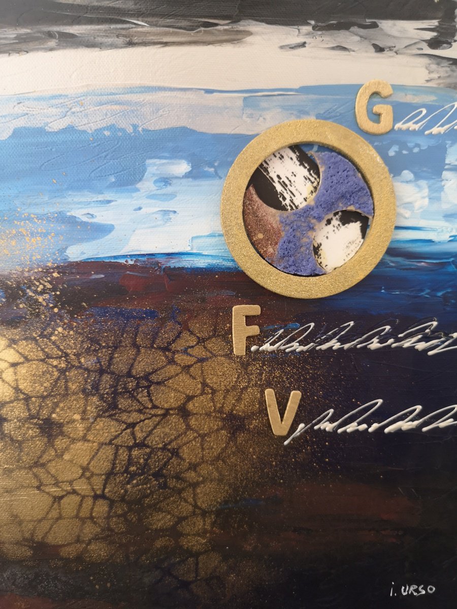 Abstract Acrylic Painting By Ivana Urso, 9 X 12, Voyage, Original Artwork