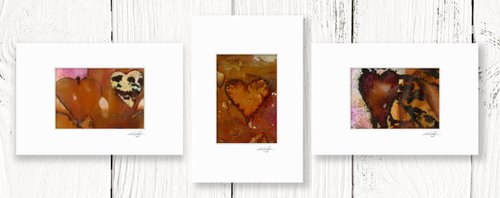 Heart Collection 16 - 3 Small Matted paintings by Kathy Morton Stanion by Kathy Morton Stanion