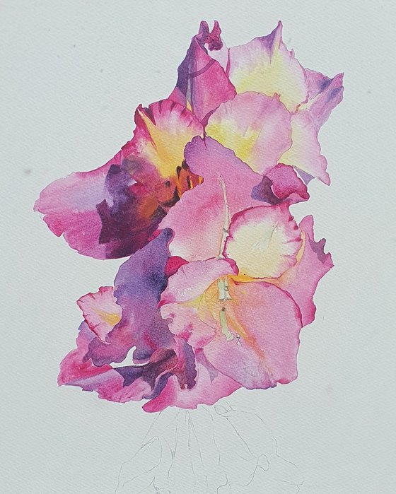 Watercolor floral tender soul