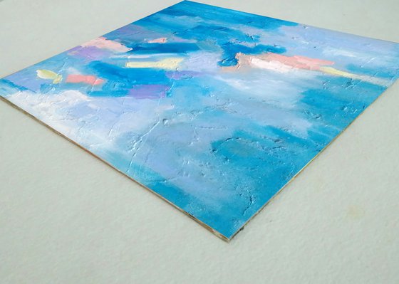 Blue mood abstract (diptych)