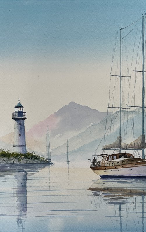 Morning Calm at the Harbor. by Erkin Yılmaz