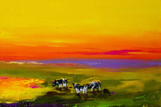 Chromatic Sunset — Golden Field Glow