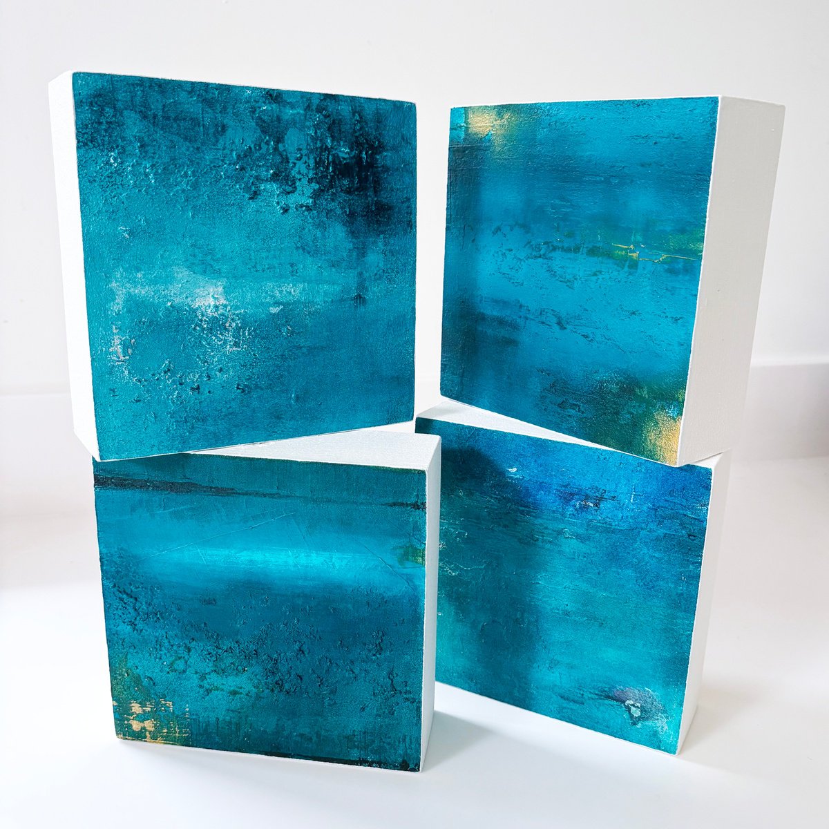 Organic Abstract Acrylic Painting By Kath Edwards, 6 X 6", Tranquil, Original Artwork