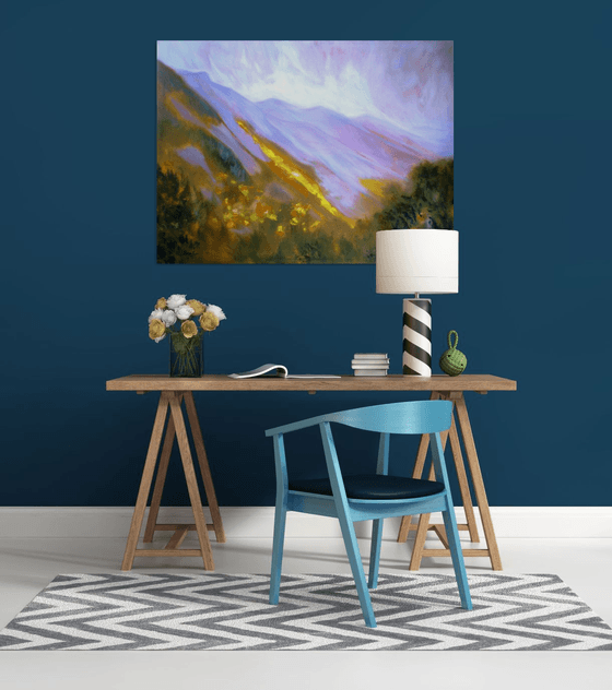 Sunset on the Ranges 114 x 86 cm Large painting
