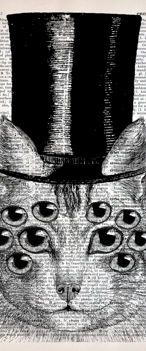 I See You - Collage Art Print on Large Real English Dictionary Vintage Book Page by Jakub DK - JAKUB D KRZEWNIAK