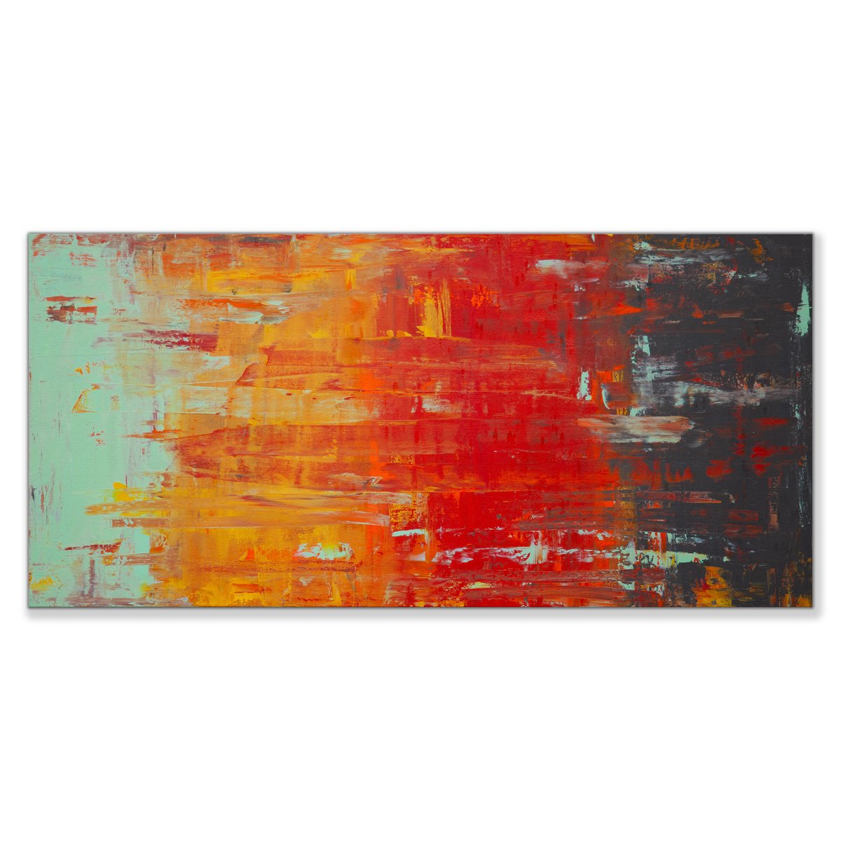 Abstract Acrylic Painting By Hilary Winfield, 48 X 24, Where Light Rises, Original Artwork