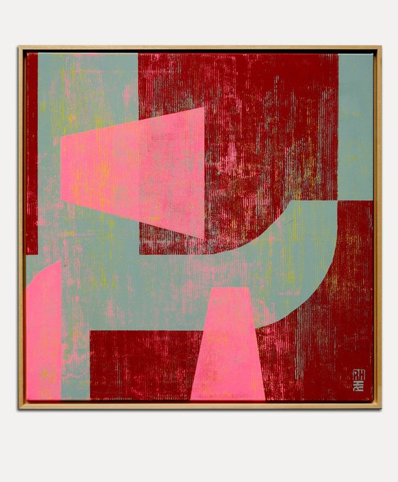 Fractured fallen pink red