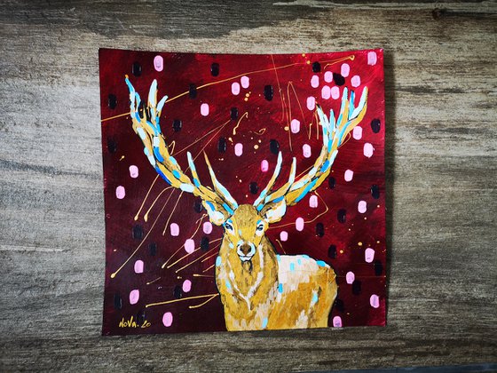 Reindeer in Wine-Red